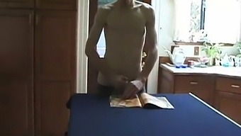 Always Horny Red-Haired Skater Tristian Covers The Kitchen Table With A Large Towel, Stretches A Tape Measure Across The Table, Grabs A Porn Magazine, Takes Off His Shirt And Gets To Work.
