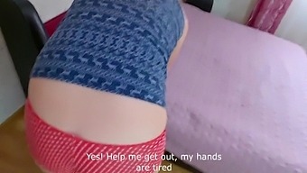Hot Stepsister Is Stuck And Gets Fucked By Step Brother Till Her Orgasm! Creampie! Russian Homemade Porn With Talking
