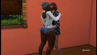 Curvy Ebony Granny, The Sims 4