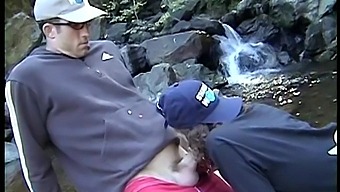 Outdoors Fucking By The River With Shaved Pussy Girlfriend Lil Bit