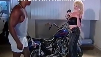 80s Punk Girl Dances Bbc On A Motorcycle