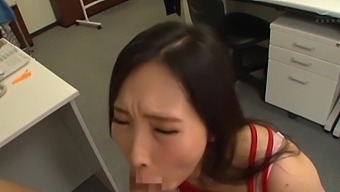Japanese Secretary Moans While Riding A Dick In The Office