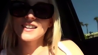 Blonde Slut Squirts In The Car