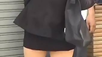 Asian Girl In Short Skirt In Public