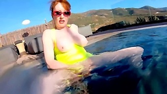 Red Xxx Fucks Her Pussy With A Toy In The Pool