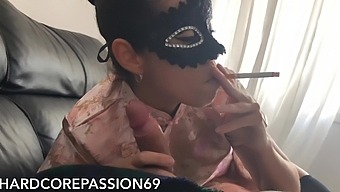 Japanese Mistress Gives A Handjob And Blowjob While Riding A Cock