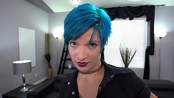 Blue-Haired Teen Performs Intense Oral Sex In High-Quality Pov Video