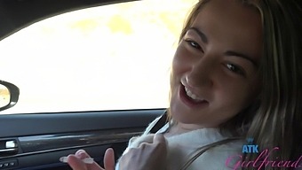 Kinky Lily Adams Enjoys While Getting Manipulated In The Car.