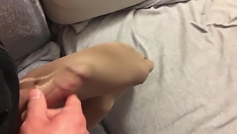 Pretty Nylon Footjob From An Novice Italian...He Appreciates Her With A Cumshot Inside Her Stockings