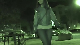 Jeny Smith Goes In A Club With Simless Transparent Leggings. Teasing A Stranger In Public Place