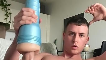 Gorgeous Hunk Jerks Off Hi Big Dick While He'S Home Alone