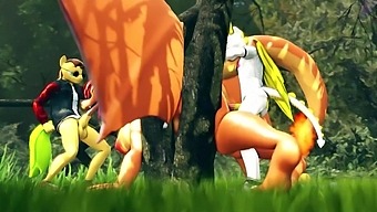 A Flick Forest Enthusiast Yearns A Threesome With Charizard In The Woods.