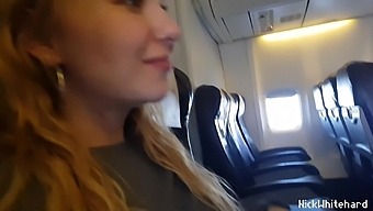 Natural Beauty Flaunts Her Big Boobs And Gives A Handsjob In The Aircraft Cabin