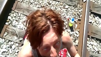 Ebony Milf Gets Naughty On Outdoor Railroad With A Black Cock