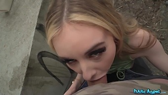 Pov Close-Up Of A Blonde Getting Paid To Give A Blowjob And Get Laid On The Street
