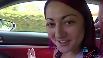 Lily Adams, The Natural Tits Teen, Enjoys A Smoke In The Car Before Getting Hardcore Fucked