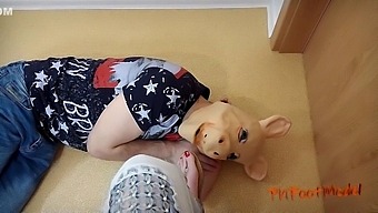 Piggy Love Her Little Piggies (Toes In Foreskin Foot Worship Femdom Cum On Flip Flops... )