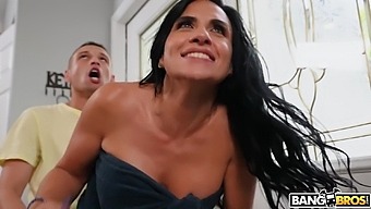 Milf With Big Natural Tits Cleans House And Gives Blowjob To Stepson'S Cock