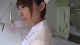 Handjob And Cowgirl Action With Japanese Nurse In Stockings