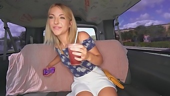 Small Boobs Blonde Emma Bugg Gets Paid To Have Sex In The Backseat