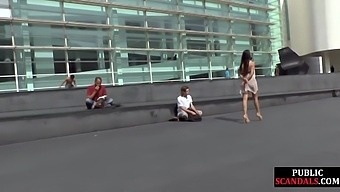 Amateur Babe Gets Spanked And Face Fucked In Public Orgy