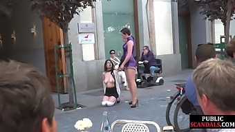 Public Bdsm: A Dominant Babe Takes Center Stage Outdoors