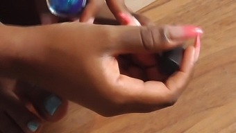 Black Girl'S Toes Get Covered In A Fetish Foot Art