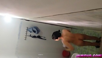 Asian Teen'S Shower Play Caught On Hidden Camera