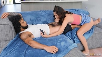 Interracial Couple Enjoys Amazing Anal Fucking On Sofa