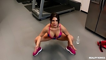 Tru Kait'S Solo Workout And Masturbation Session In Gym