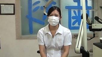 Japanese Nurse In Uniform Gives Her Lucky Patient A Lucky Lick