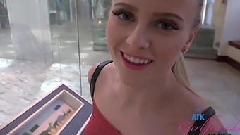 Small Boobs Blonde Paris White Gets Her Pussy Fingered And Licked In Public