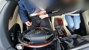 Amateur Wife Gives A Handjob In The Car