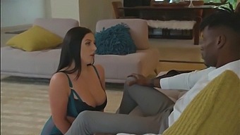 Angela White'S Big Natural Tits Bounce On A Big Black Cock