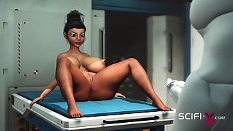 Robot Fucks Big-Titted Ebony Babe In 3d Porn Video
