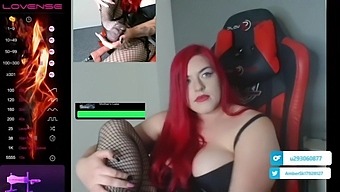Redhead'S Big Tits And Sex Toy Fucking