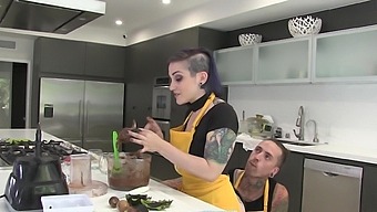 Pussy Licking And Heel Fetish In Kitchen With Busty Pornstar Rizz Ford