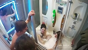 Lesbian Shower Orgy With Group Sex