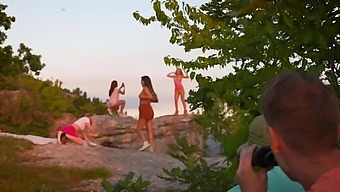 Teen (18+) Group Sex In Nature With Elise Moon