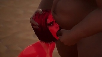 Succubus Gets Her Mouth Pleasured In 3d Animation