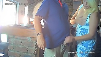 A Waitress Gets Caught Masturbating By Her Manager At A Bar