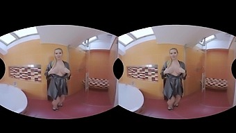 Vr Experience Of A Naughty Blonde Shower Masturbation