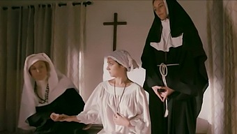 Lesbian Nuns Engage In Erotic Rituals And Stockings