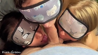 Blindfolded Women Pleasure A Fortunate Man In Homemade Ffm Video