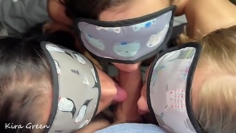 Blindfolded Women Pleasure A Fortunate Man In Homemade Ffm Video