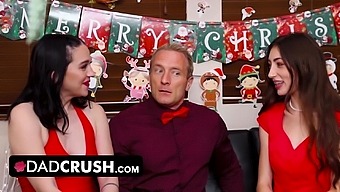 Stepfather Indulges In A Threesome With His Stepdaughters On Christmas