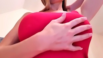 Buxom Brunette Pleasures Herself On Camera