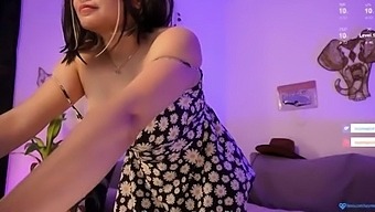 Busty Brunette Pleasures Herself On Camera